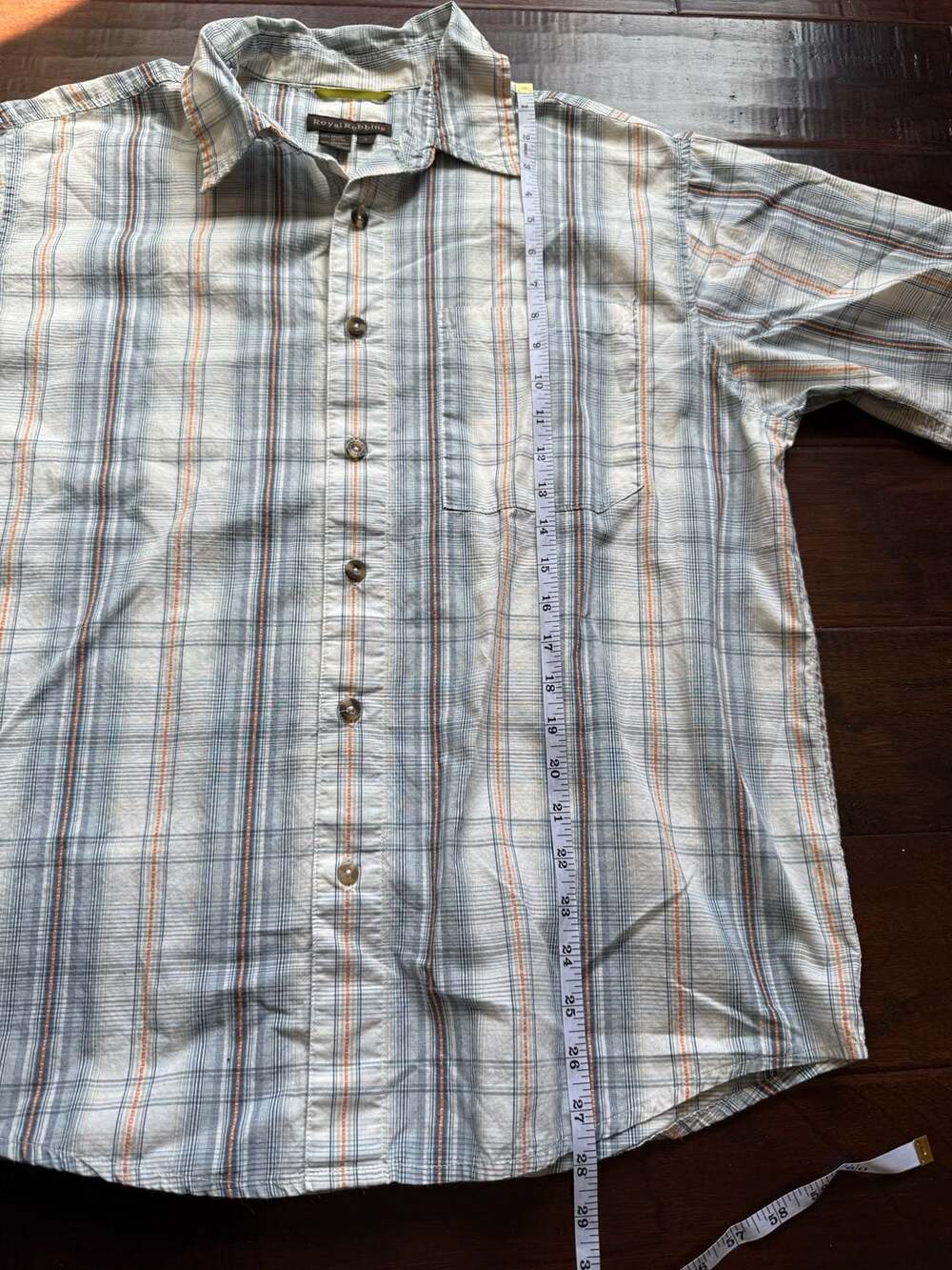 Royal Robbins Men's 100% Organic Cotton Short Sleeve Button Down Shirt Size L - Picture 6 of 6